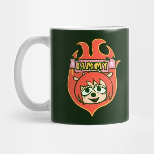 Mudwizard draws the firey red lammy crest-badge / um jammer lammy sheep girl Mug